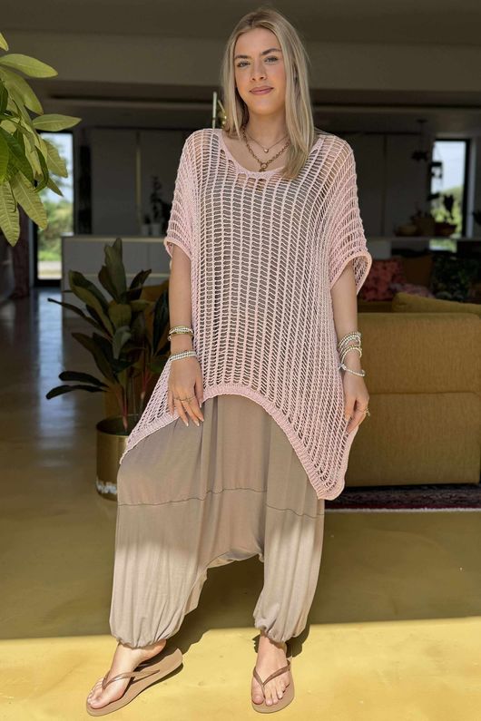 Made in Italy Fisherman Layering Knit Rose /20 =